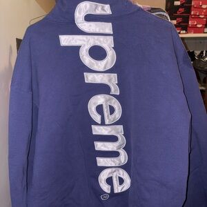 Supreme Bold Logo Blue Crewneck Sweater